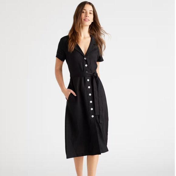 Quince 100% European Linen Button Front Dress - XS - Picture 1 of 8